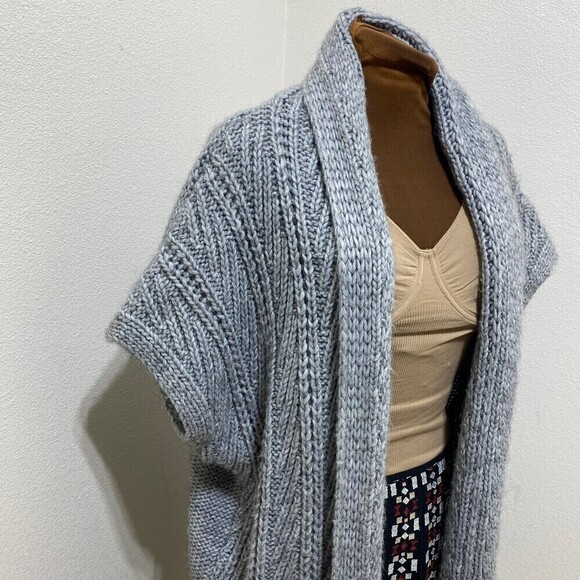 Elsamanda Grey Wool Blend Cardigan/Sweater Size Medium - Picture 2 of 8
